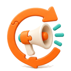 Repeating message icon showing the challenge of explaining business value again and again