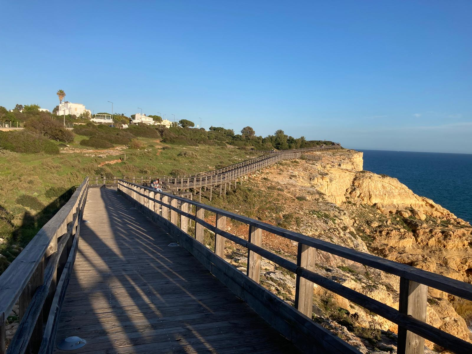 Clifftop boardwalk near Algar Seco and Carvoeiro
