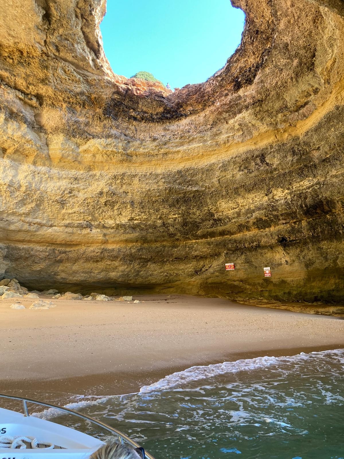 Inside Benagil sea cave, seen from a boat