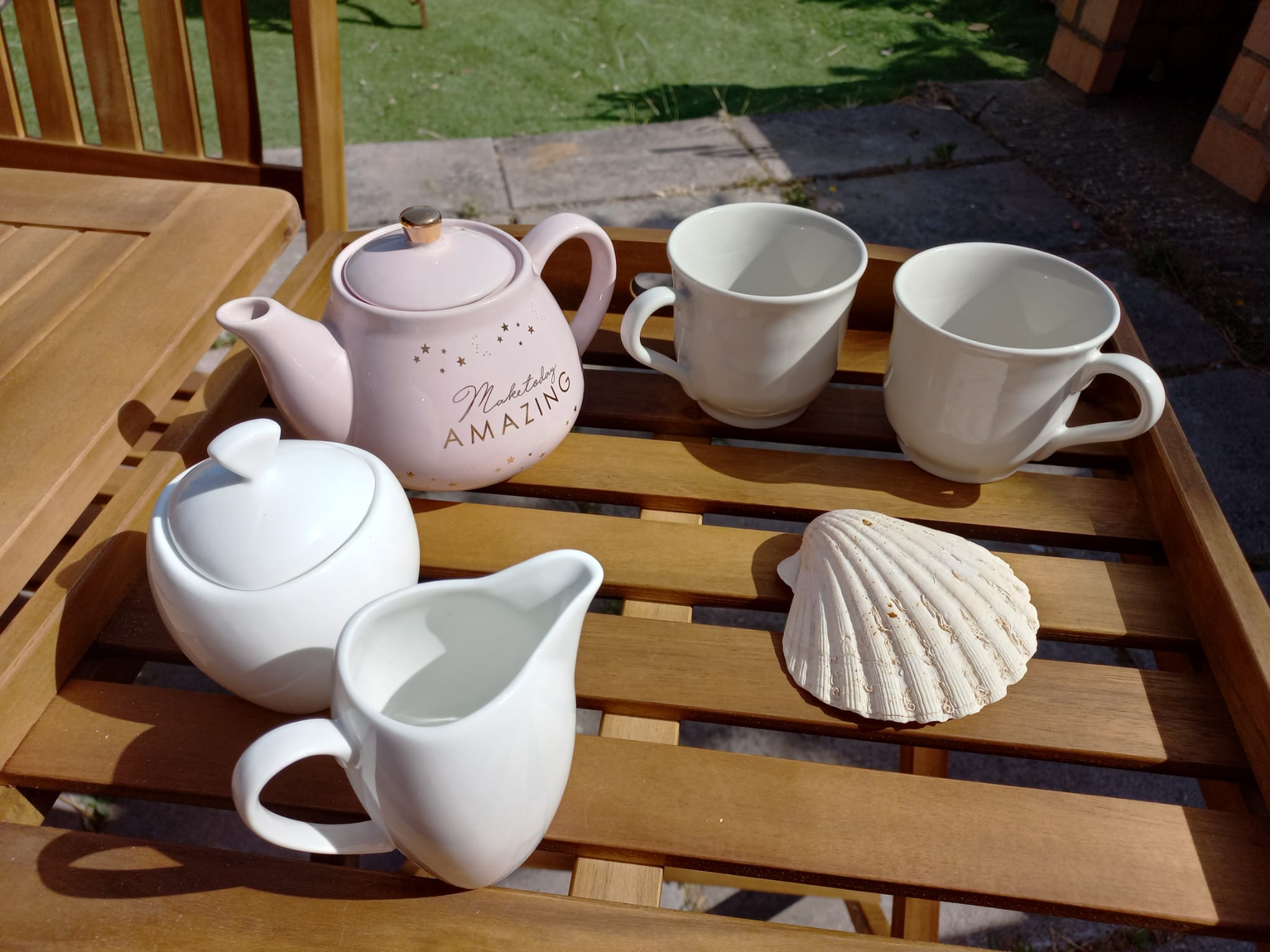 Tea for two outside at La Casita